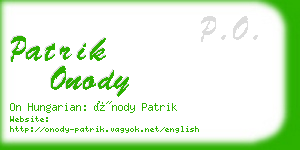 patrik onody business card